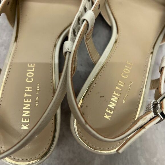 Kenneth Cole Ivory Martha Eyelet Slingback Kitten Heels Womens Size 8M - Picture 5 of 10